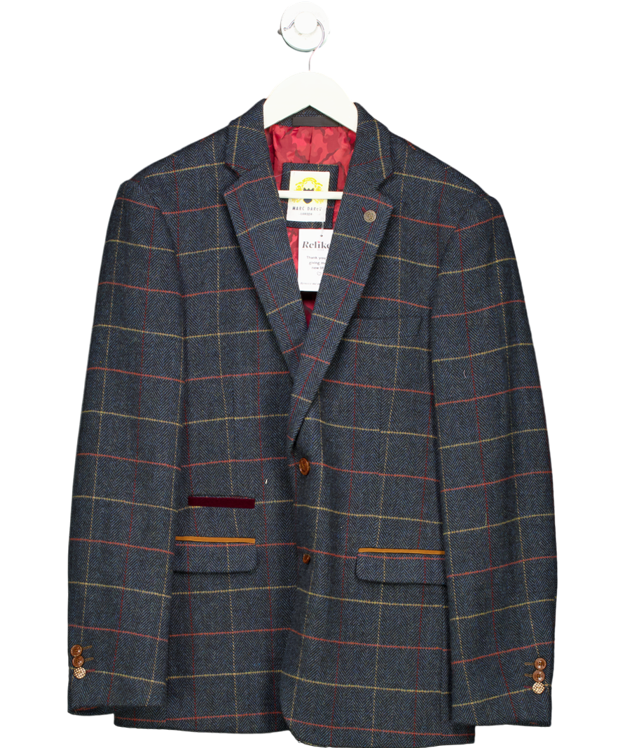 Marc Darcy Blue Tweed Check Blazer UK 40" CHEST