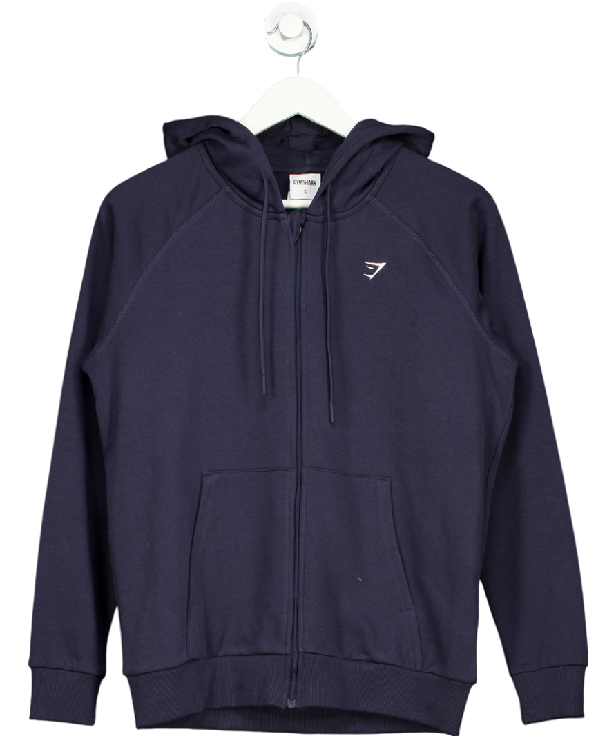 gymshark Blue Training Fleece Zip Hoodie UK S
