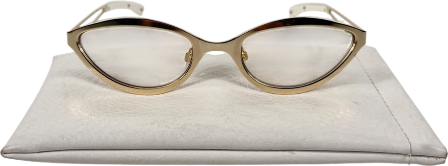 Le Specs Glitch Bright Gold Sunglasses in Case