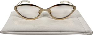 Le Specs Glitch Bright Gold Sunglasses in Case