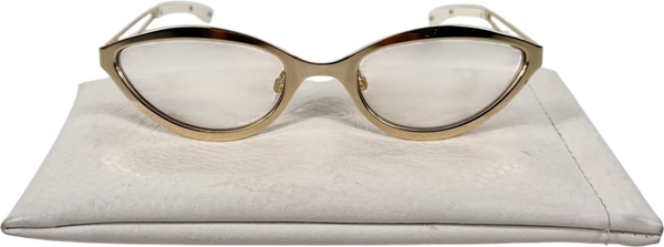 Le Specs Glitch Bright Gold Sunglasses in Case