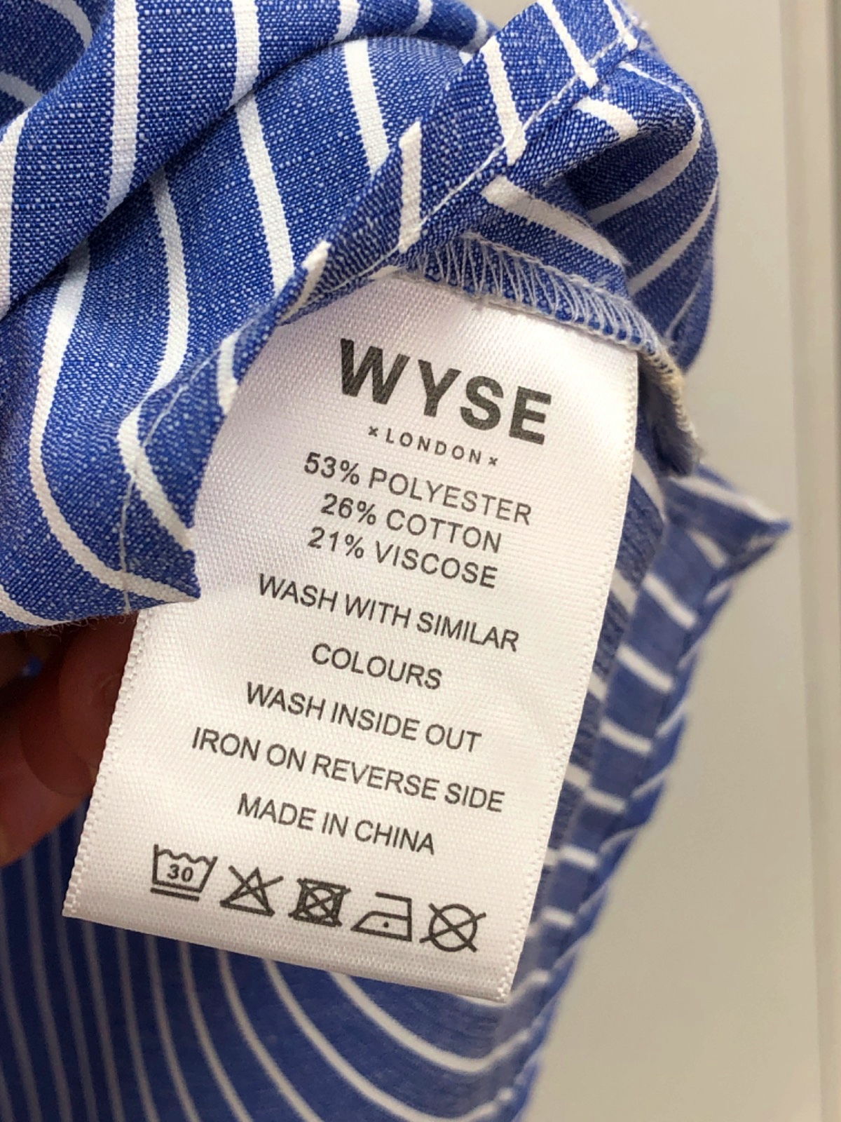 WYSE LONDON Lorelai Stripe Shirt - Blue  UK 8