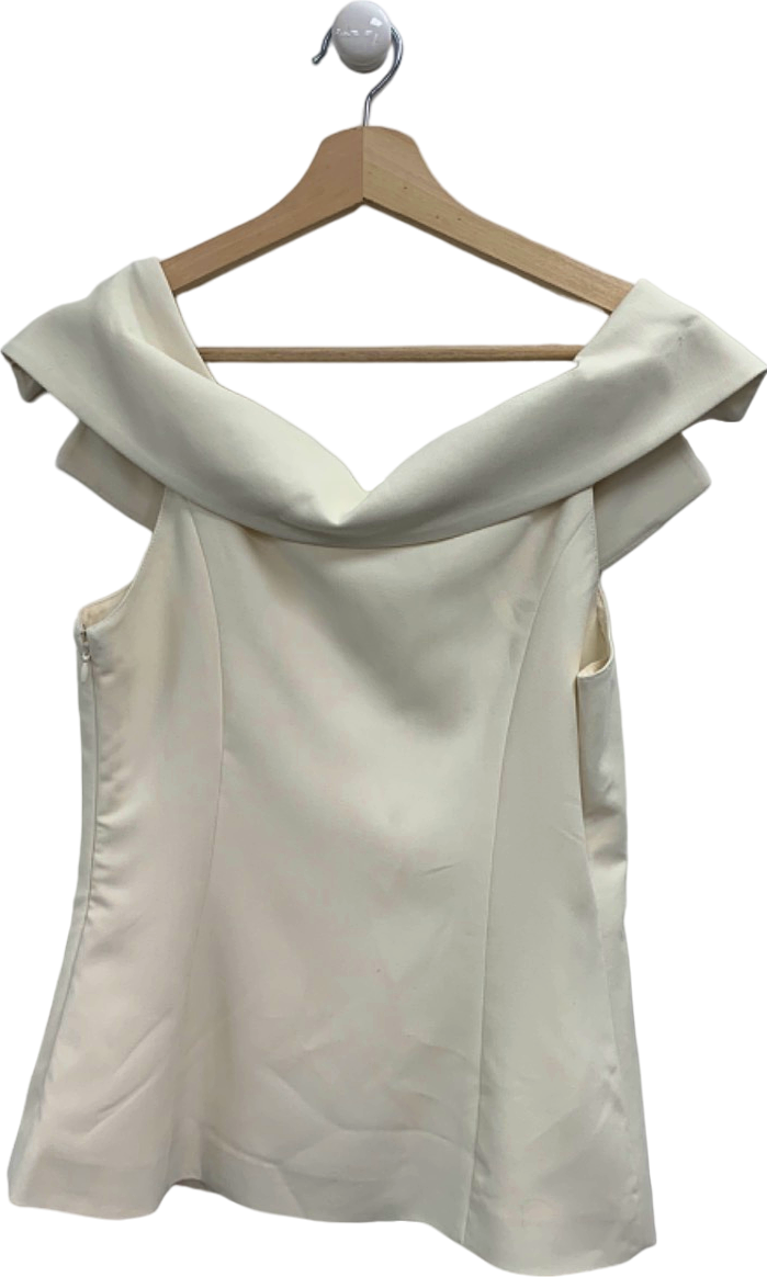 NA-KD White Off Shoulder Button Detail Vest EU 36 UK 8
