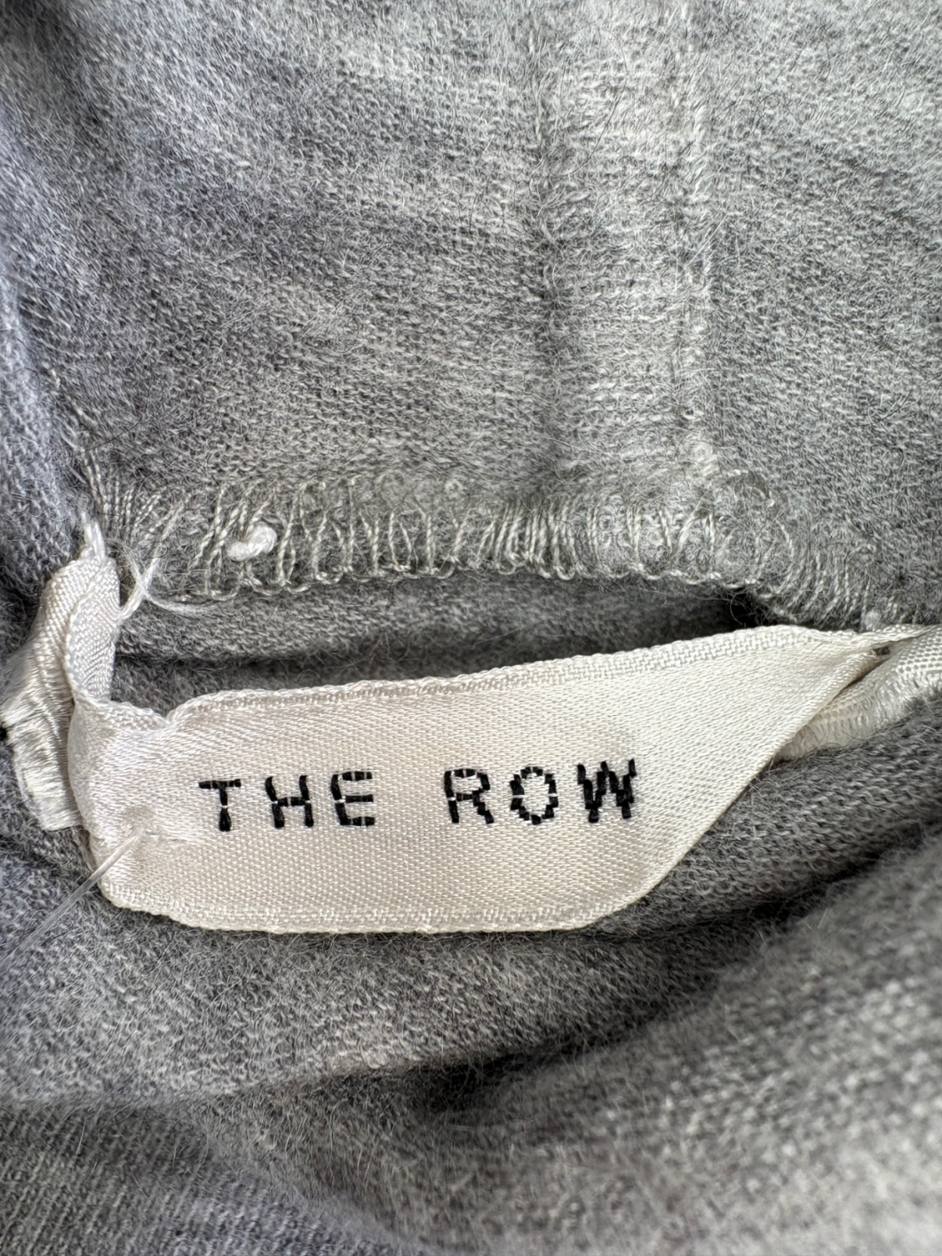 The Row Grey Cashmere Roll Neck Top UK XS
