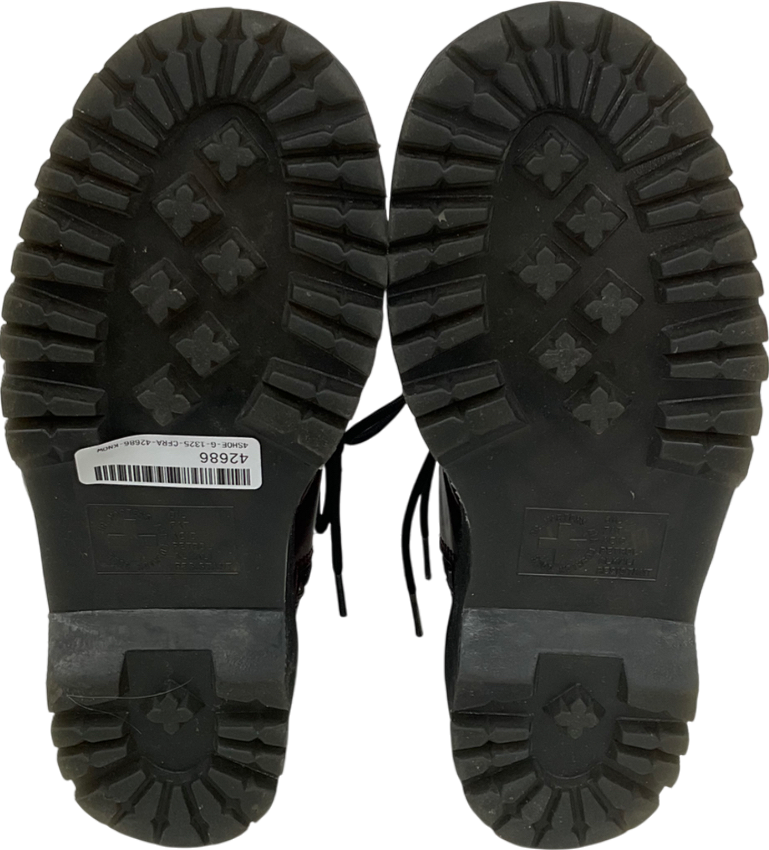 Dr Martens Red Smooth Leather Lace Up Boots In Burgundy UK 4 EU 37 👠