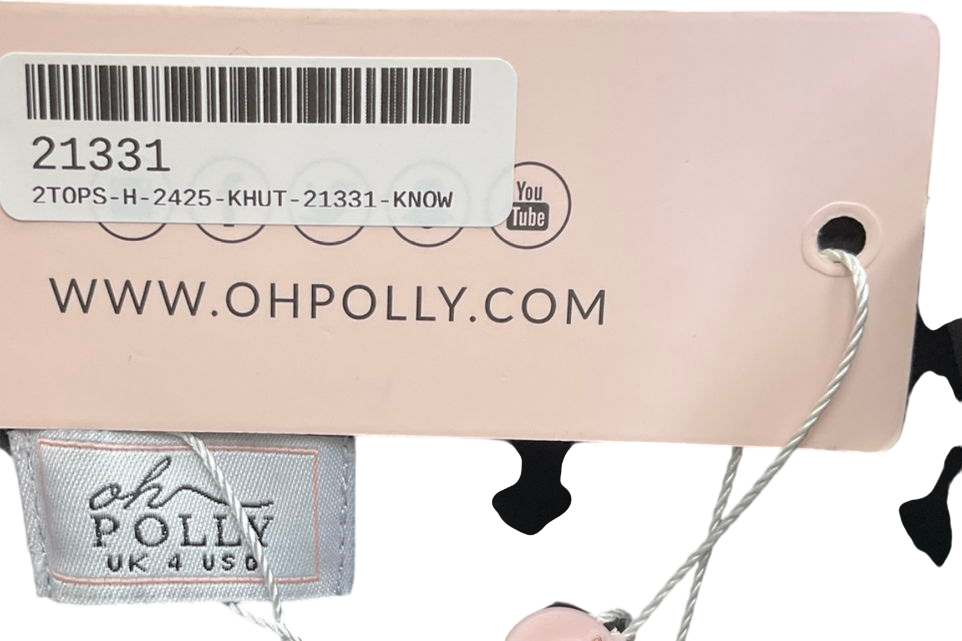 Oh Polly Black Hannie Lace Up Corset Top UK 4