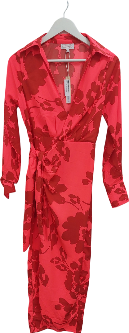 Dancing Leopard Frankie Dress In Red Floral UK 6