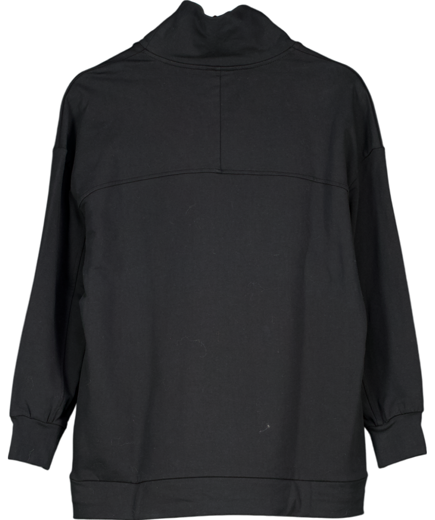 Varley Black Morrison High Neck Cotton Blend Sweatshirt UK M