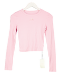 Ru & Rocka Pink Ru X Nap Long Sleeve Ribbed Top UK S