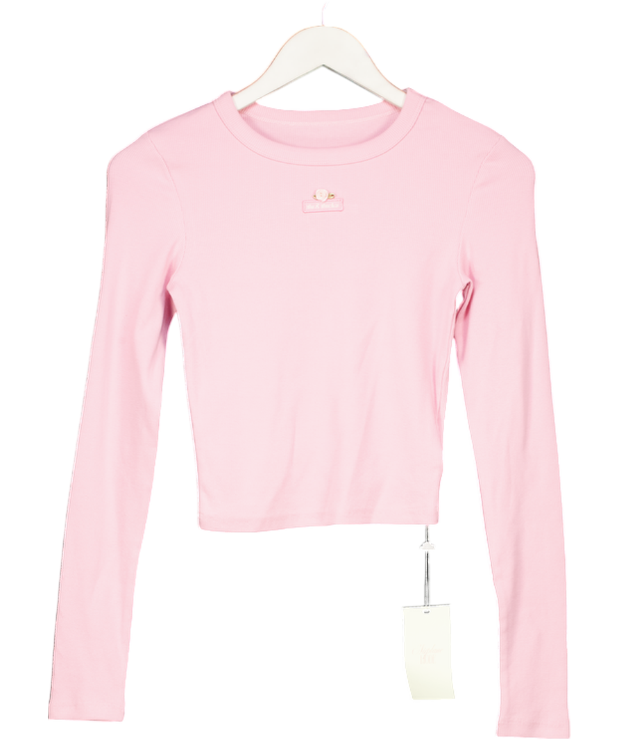 Ru & Rocka Pink Ru X Nap Long Sleeve Ribbed Top UK S