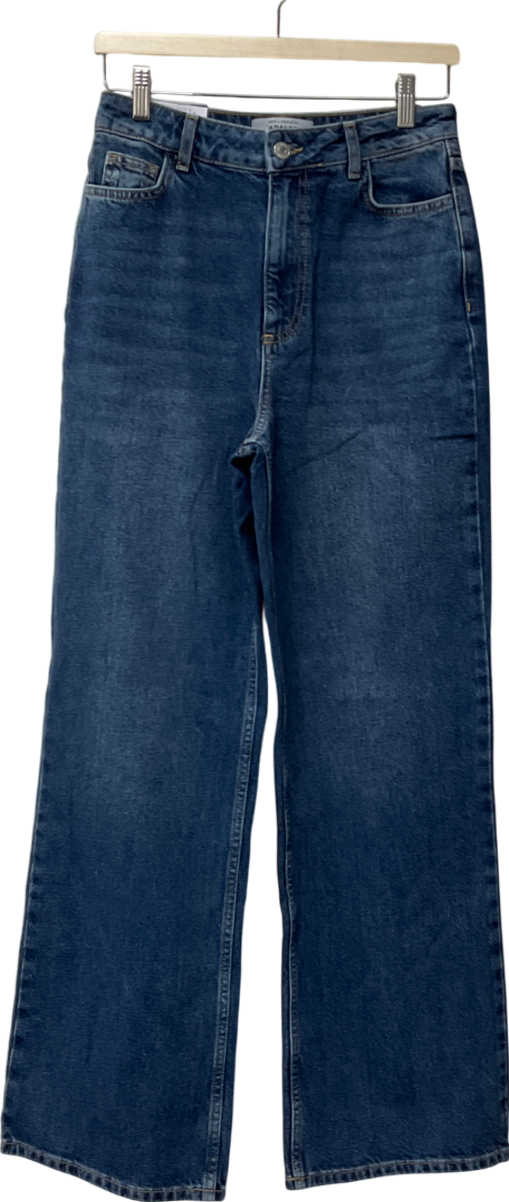 New Look Blue High Waisted Wide Leg Jeans UK 8