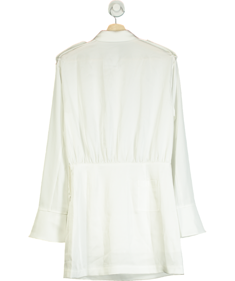 Cloeys White Satin Pocket Detail Dress UK S