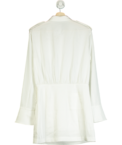 Cloeys White Satin Pocket Detail Dress UK S