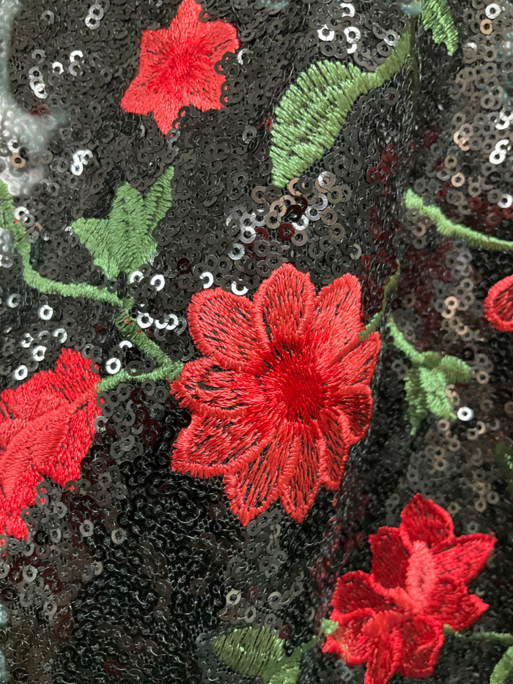 SLA the label Black Rose Sequin Mini Shorts UK XS