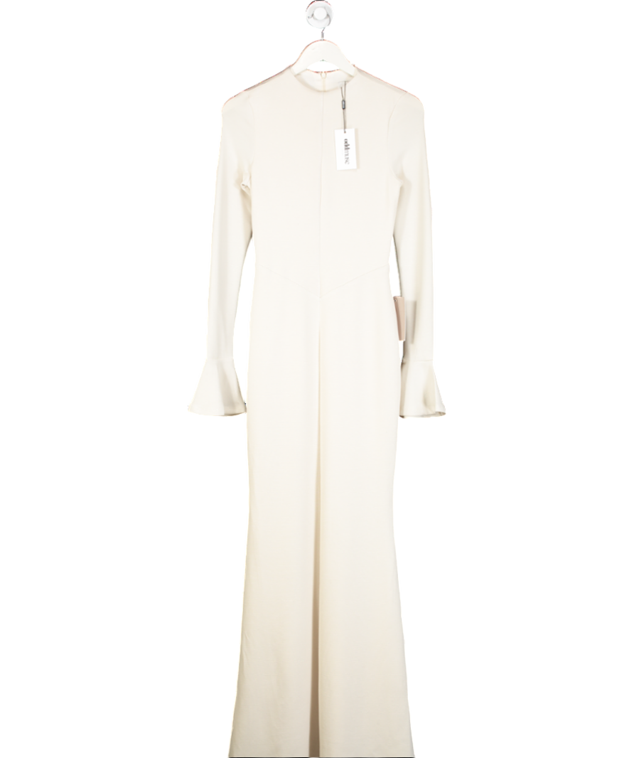 OddMuse Cream Knitted Long Sleeve Maxi Dress UK XS