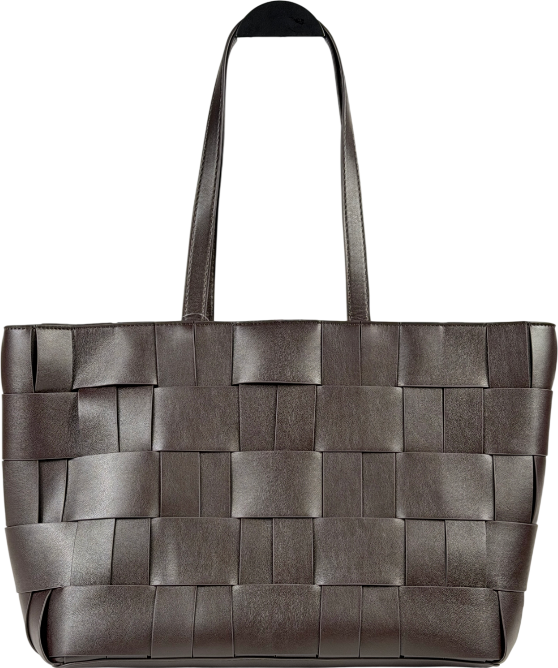 ASOS Brown Faux Leather Woven Shoulder Bag