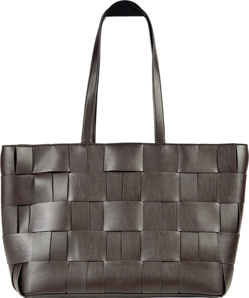 ASOS Brown Faux Leather Woven Shoulder Bag