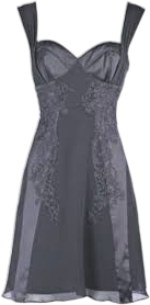 Karen Millen Black 100% Silk Corset Detail Mini Dress With Guipure Lace Applique. UK 10