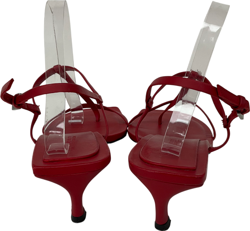 Massimo Dutti Red Heeled Sandals UK 8 EU 41 👠