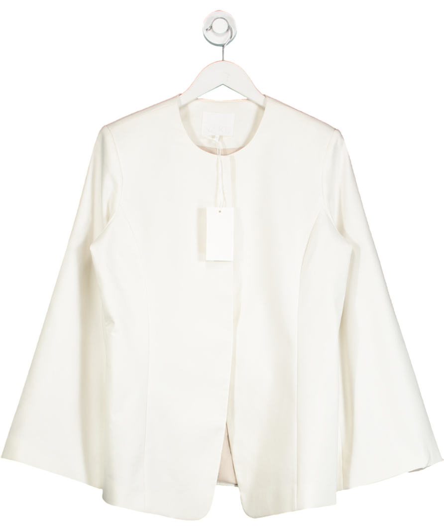 NA-KD White Fitted Jacket UK 8