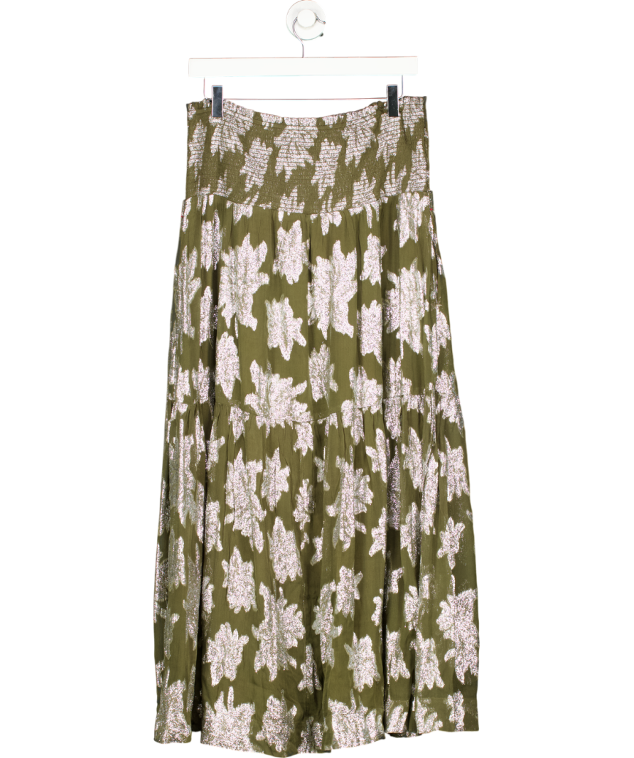 White Stuff Phoebe Jacquard Maxi Skirt In Green Multi UK 14