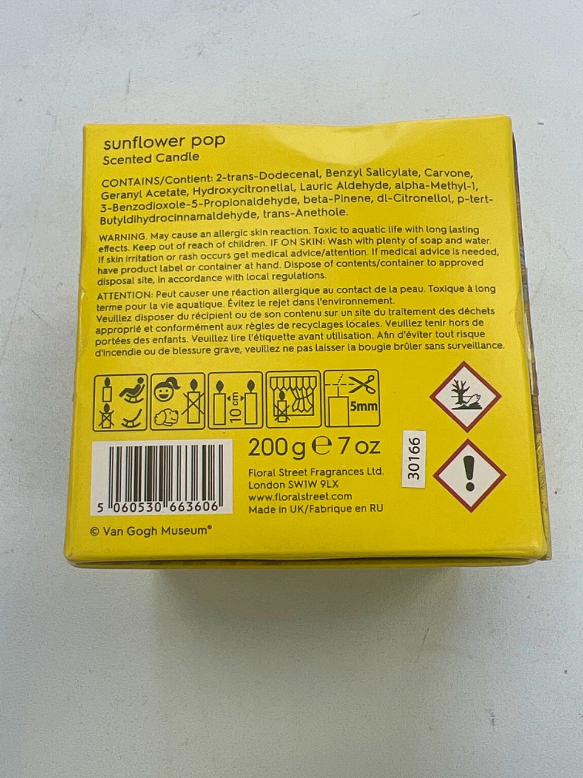 Floral Street Yellow Sunflower Pop Scented Candle 200g