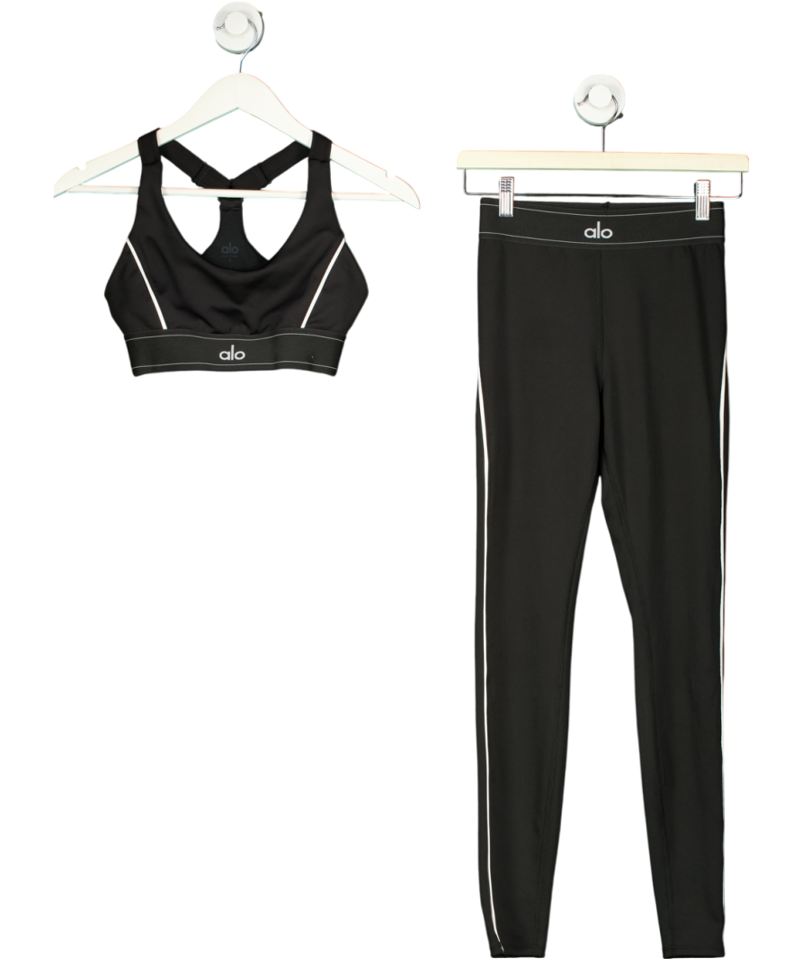 alo yoga Black 2-piece Sports Bra & Leggings Set UK S