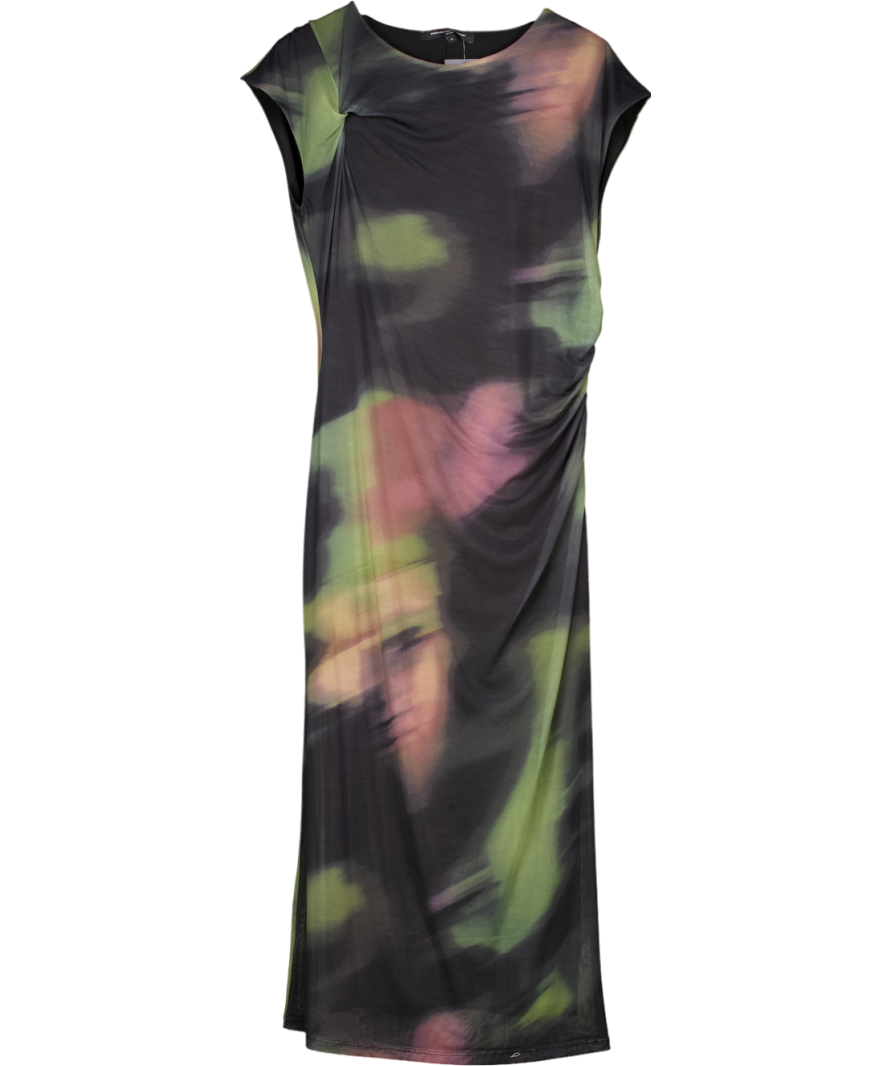 French Connection Black Lara Terissa Mesh Bodycon Maxi Dress, Multi UK XL