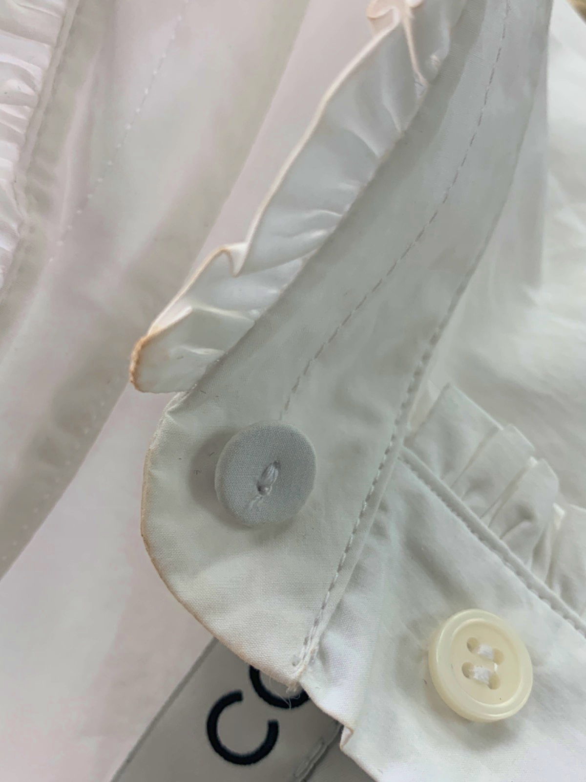 Cos White Cotton Frill Collar Shirt UK 8