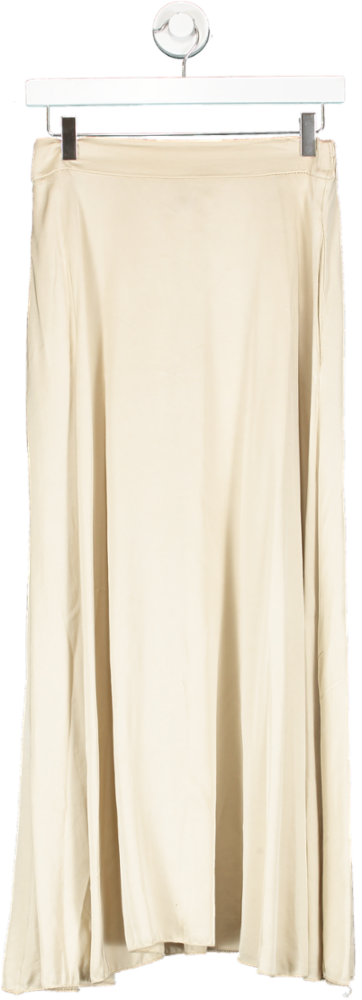 Natacha Paris Beige Silk Blend Maxi Skirt No Size