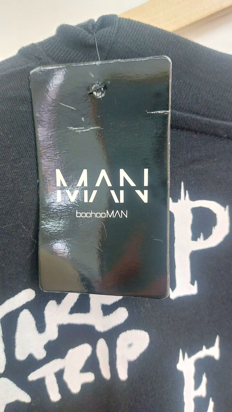 BoohooMAN Black Graphic Print T-Shirt UK M