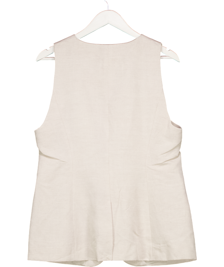 H&M Beige Long Suit Waist Coat UK 18