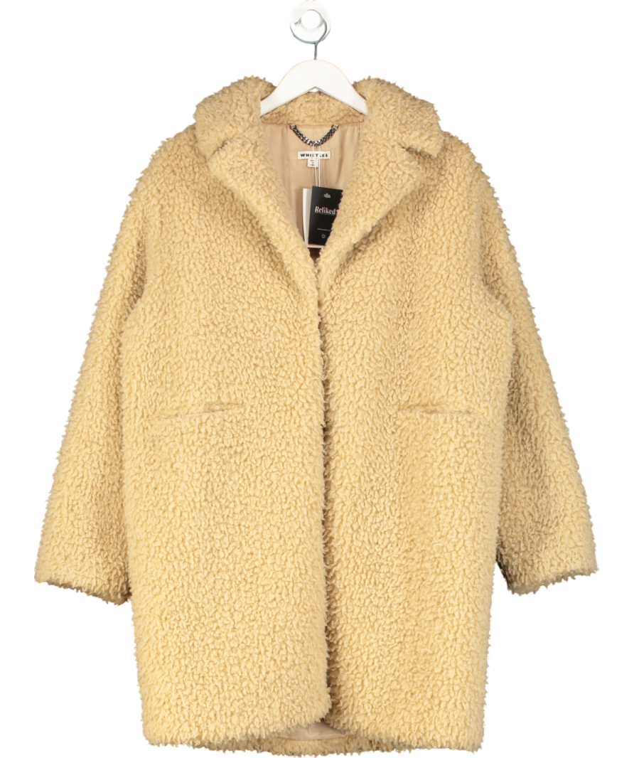 Whistles Beige Sherpa Oversized Coat UK L
