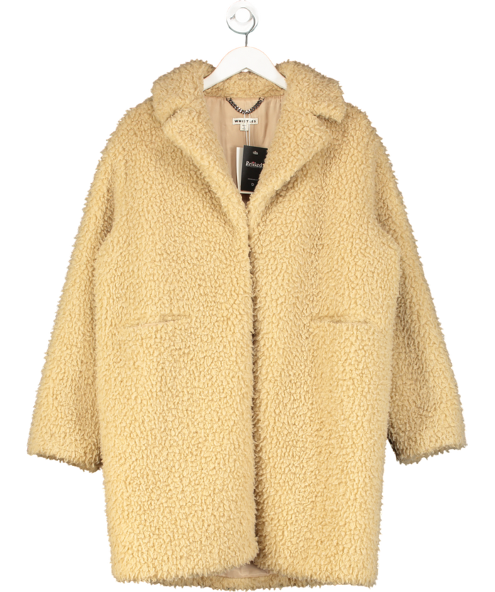 Whistles Beige Sherpa Oversized Coat UK L