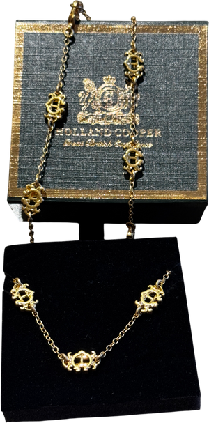Holland Cooper Fine Heraldic Necklace Vintage Yellow Gold
