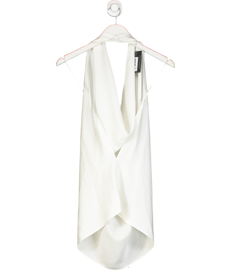 ZARA White Halter Neck Satin Mini Drss UK S