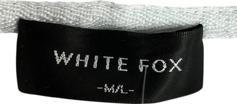 White Fox Grey Zip Front Hoodie UK M/L