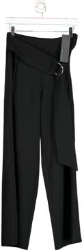 S.Deer Black Tailored Wide Leg Trousers UK S