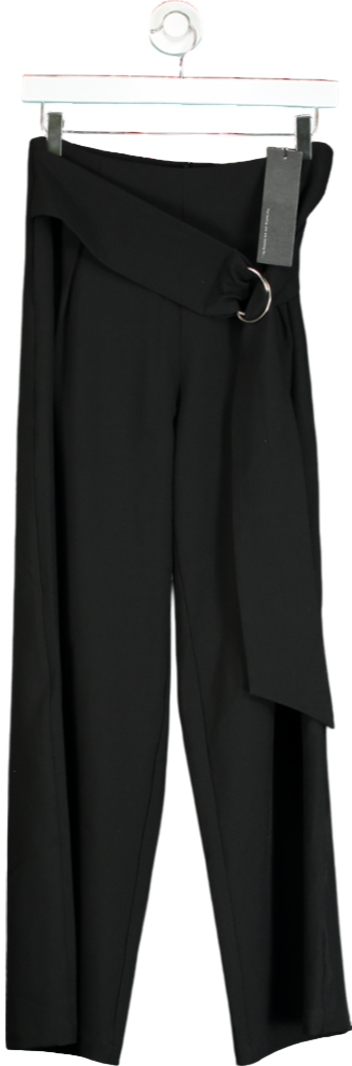 S.Deer Black Tailored Wide Leg Trousers UK S