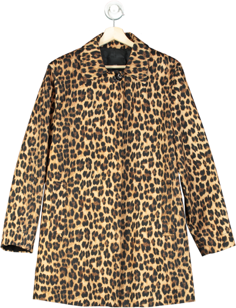 Mango Leopard Print Coat UK M