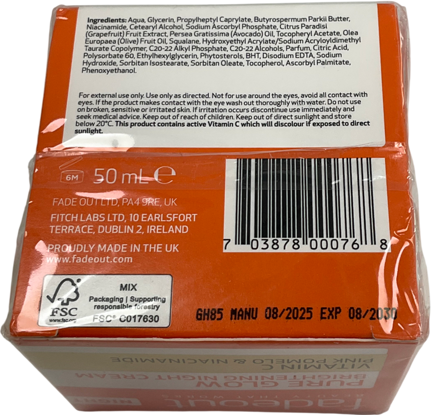 Fadeout Pure Glow Brightening Night Cream 50ml
