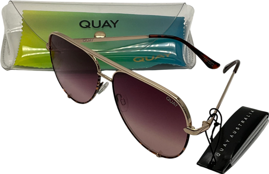 QUAY Metallic High Key Sunglasses In Original Case One Size