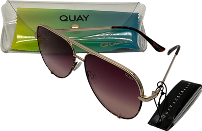 QUAY Metallic High Key Sunglasses In Original Case One Size