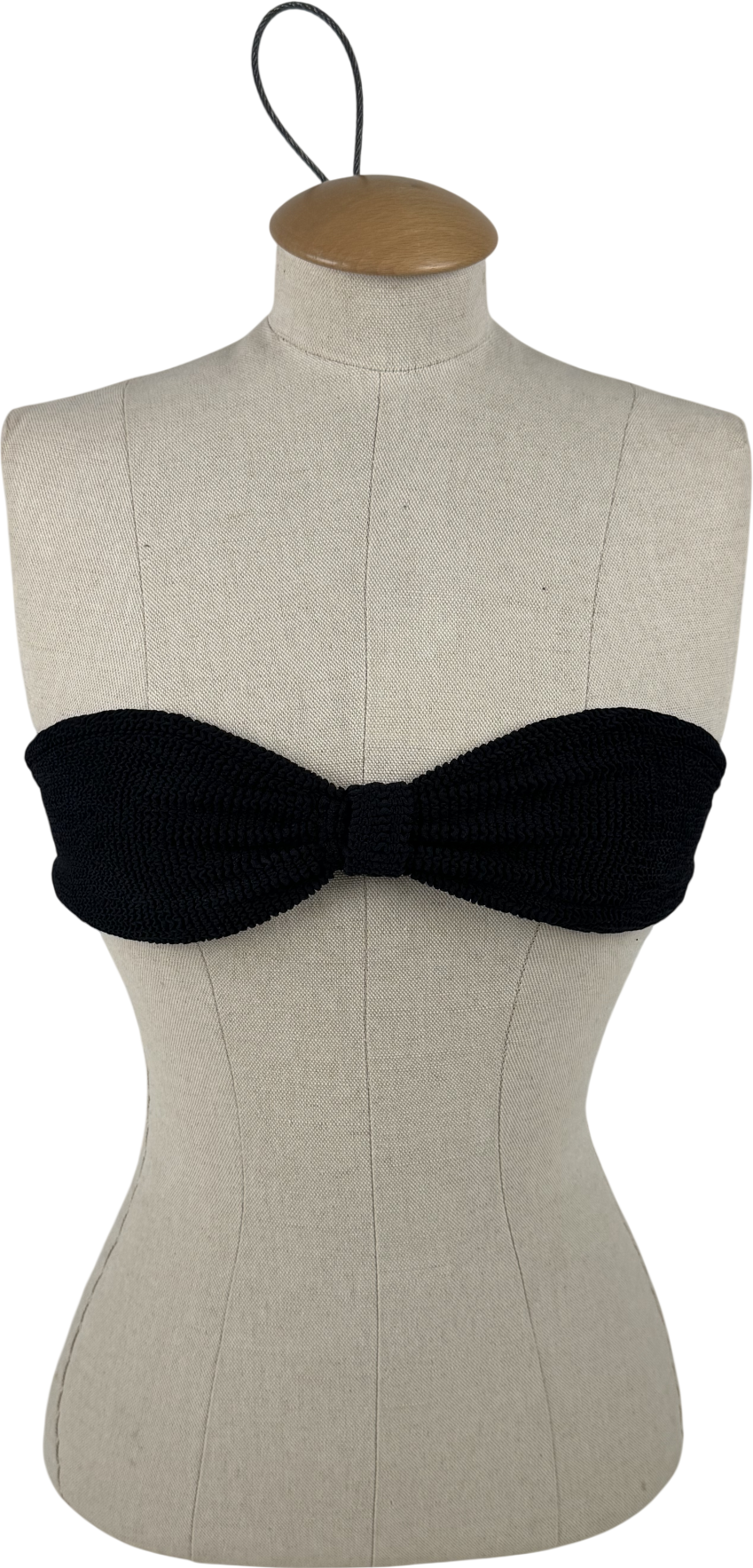 Hunza G Black Bandeau Bikini Top UK S
