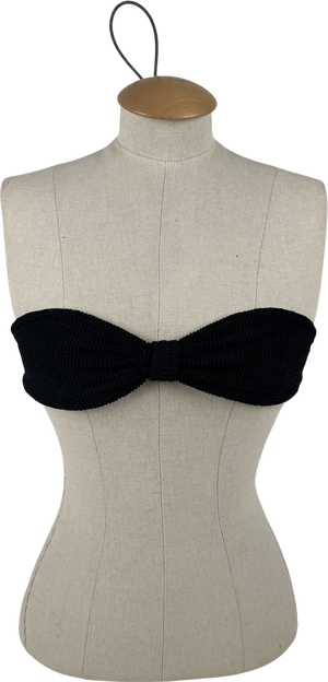 Hunza G Black Bandeau Bikini Top UK S