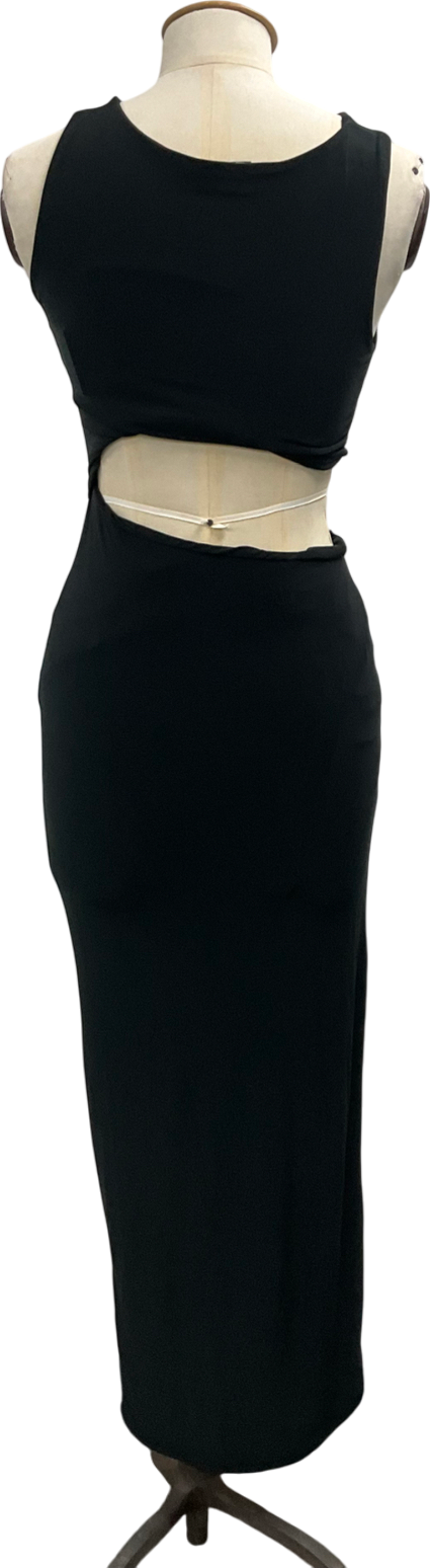 ASOS Slinky Cut Out Maxi Dress In Black UK 6