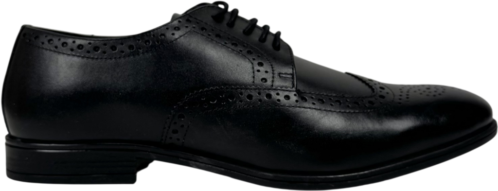 River Island Black Leather Brogue Shoes UK 9 EU 43 👞