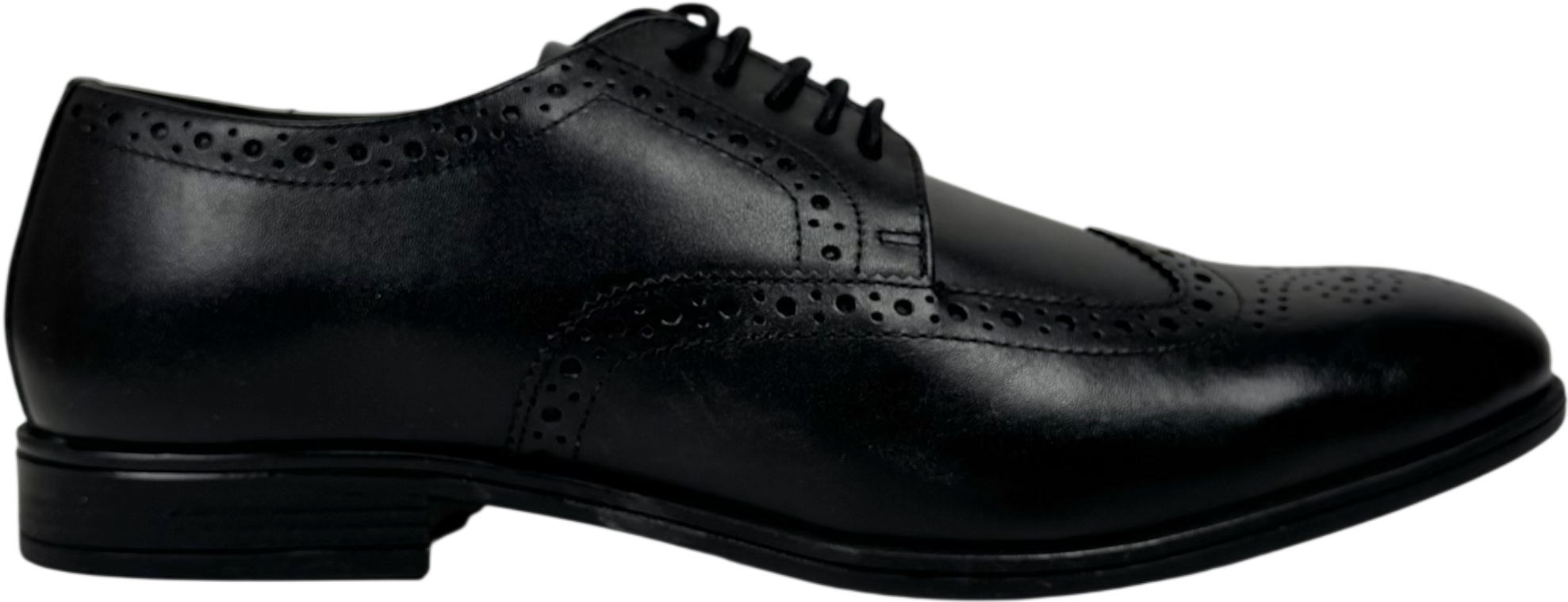 River Island Black Leather Brogue Shoes UK 9 EU 43 👞