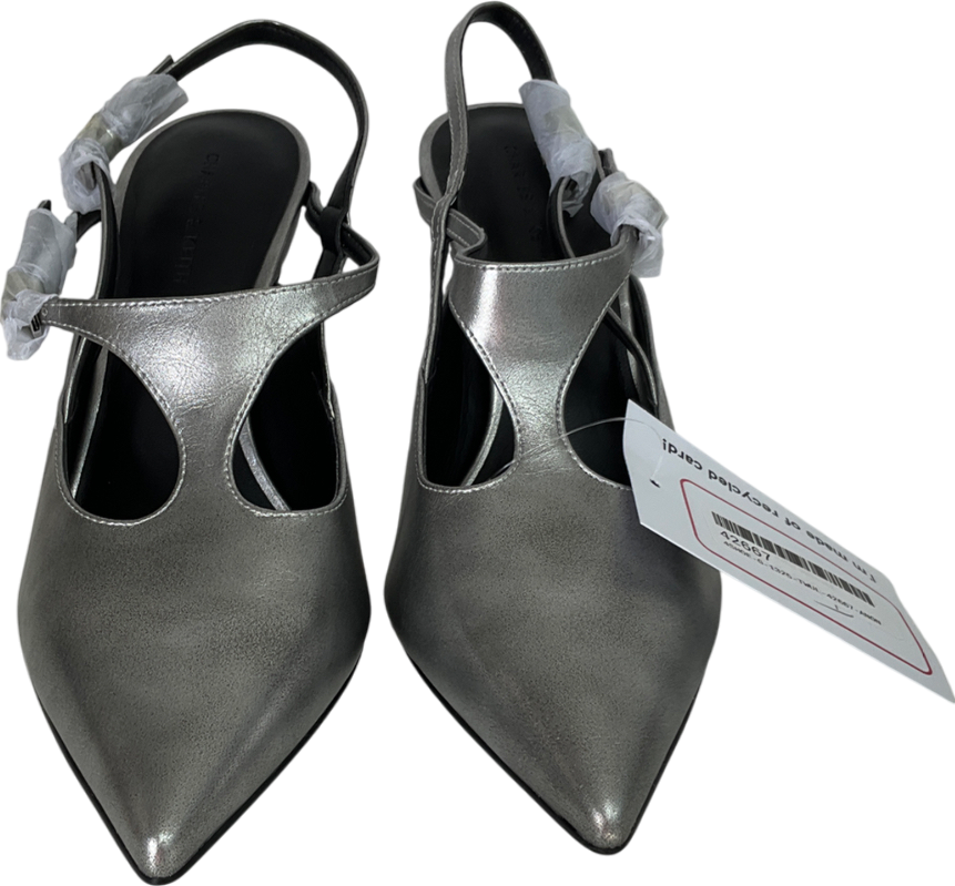 Charles & Keith Metallic Cut-out Pointed-toe Slingback Pumps UK 5 EU 38 👠