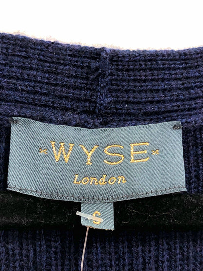 Wyse Navy Sleeveless Wool Blend Top UK S